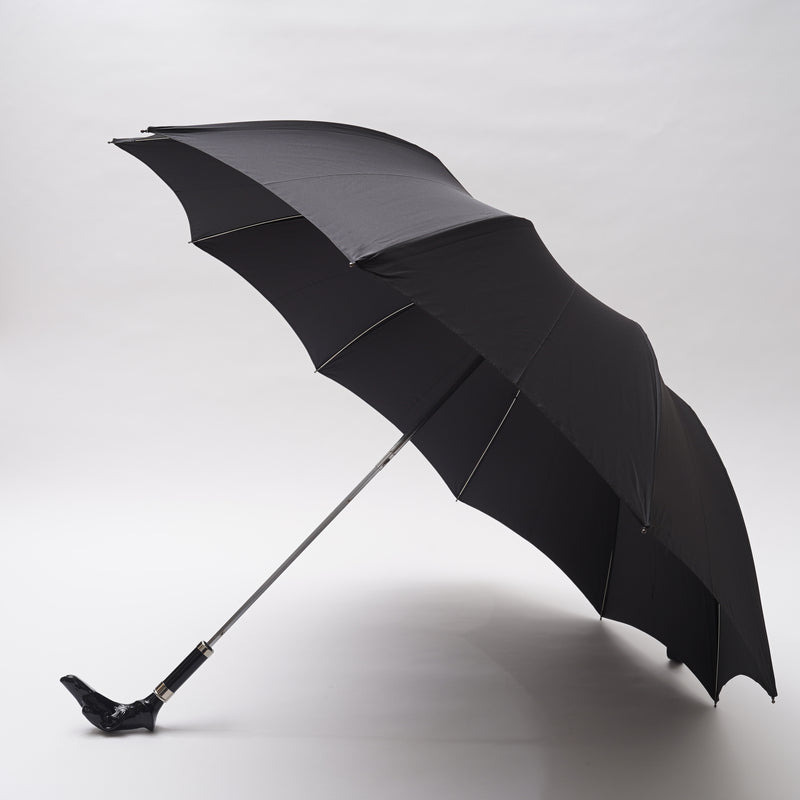 【SHOW&TELL限定】[フォックスアンブレラズ]ブラックアニマルヘッド  晴雨兼用傘 TL18 折りたたみ傘│Fox Umbrellas